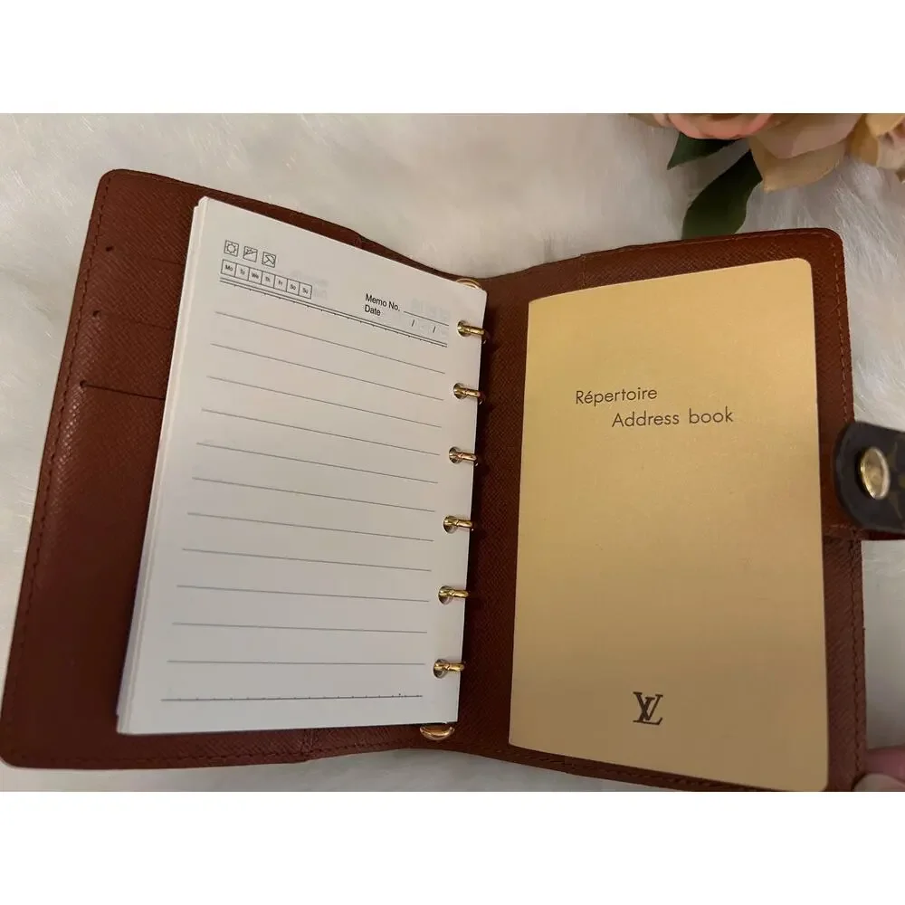 Vintage Authentic Louis Vuitton Monogram PM Ring Agenda Made in Spain CA1918